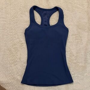 Blue Alo workout tank with built in bra